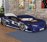 Zale Racer Single Car Bed Blue