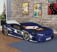 Zale Racer Single Car Bed With Mattress Blue