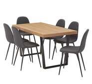 Bridge 6 Seater Dining Set With Mambo Dining Chairs Brown