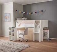 Nova Mid Sleeper Single Bed Package White