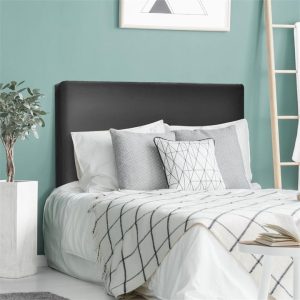 Twin Size Wall-mounted Headboard for Bedroom & Guest Room-Black-PU & sponge & MDF