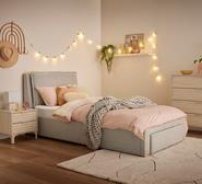 Miko King Single Storage Bed Grey