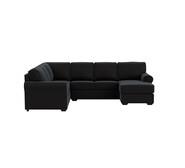 Hampton 6 Seater Modular With Right Chaise Black