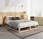 Apato Queen Pinewood Bed Base In Neutral