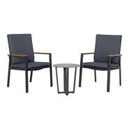 Wynford 3 Piece Outdoor Chair & Side Table Set Grey