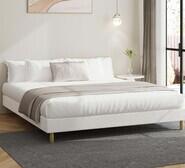 Thales Boucle King Bed Base White Single