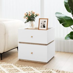 2-Drawer Nightstand Modern Bedside Table with Storage