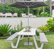 Enkanta Outdoor Bench Set White