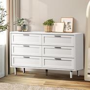 Acorn 6 Drawer Dresser White