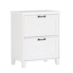 Maestro Furniture Nonu Wooden 2-Drawer Filling Cabinet Home Office Storage White Oak