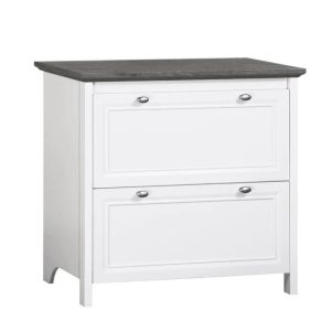 Maestro Furniture Beanca 2-Drawer Office Storage Lateral Filling Cabinet - Grey Oak & White