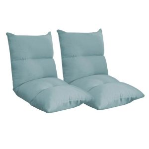 2X Lounge Floor Recliner Adjustable Lazy Sofa Bed Folding Game Chair Mint Green